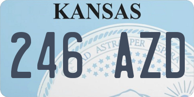 KS license plate 246AZD