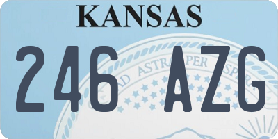 KS license plate 246AZG