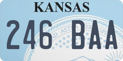 KS license plate 246BAA