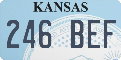 KS license plate 246BEF