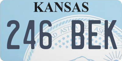 KS license plate 246BEK