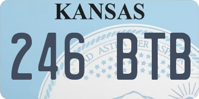 KS license plate 246BTB