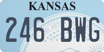 KS license plate 246BWG
