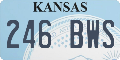 KS license plate 246BWS