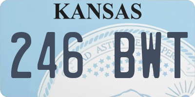 KS license plate 246BWT
