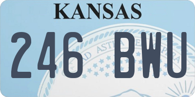 KS license plate 246BWU