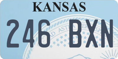 KS license plate 246BXN