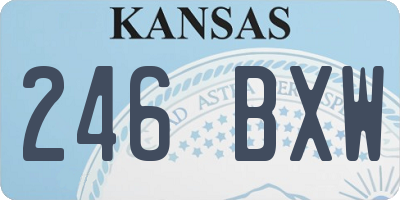 KS license plate 246BXW
