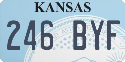 KS license plate 246BYF