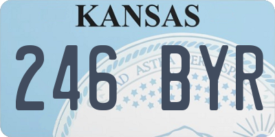 KS license plate 246BYR