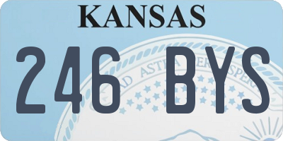KS license plate 246BYS