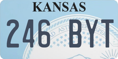 KS license plate 246BYT