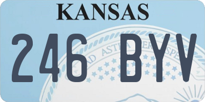 KS license plate 246BYV
