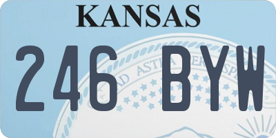 KS license plate 246BYW