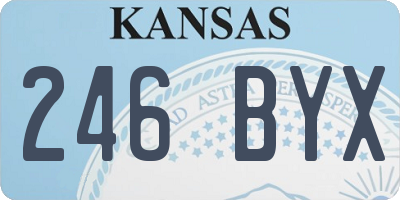 KS license plate 246BYX