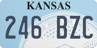 KS license plate 246BZC