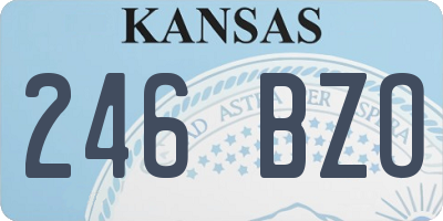 KS license plate 246BZO