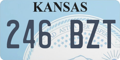 KS license plate 246BZT