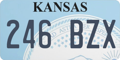 KS license plate 246BZX