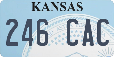 KS license plate 246CAC