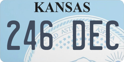 KS license plate 246DEC