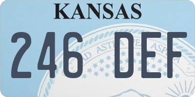 KS license plate 246DEF