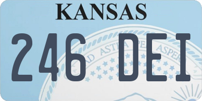 KS license plate 246DEI