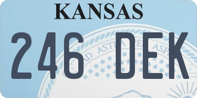 KS license plate 246DEK