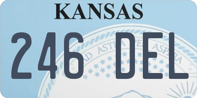KS license plate 246DEL