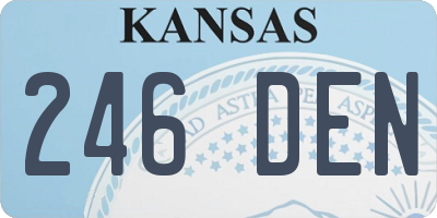 KS license plate 246DEN