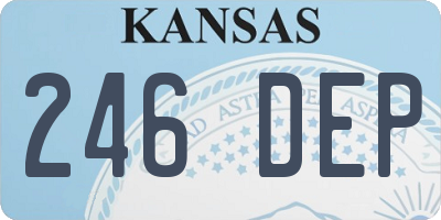 KS license plate 246DEP