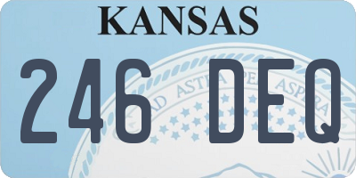 KS license plate 246DEQ
