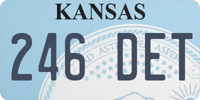KS license plate 246DET