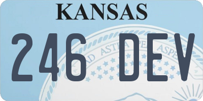 KS license plate 246DEV