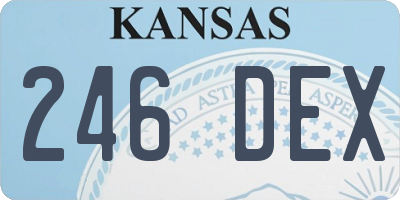 KS license plate 246DEX