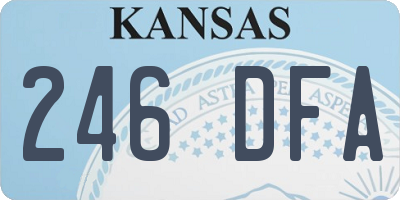 KS license plate 246DFA