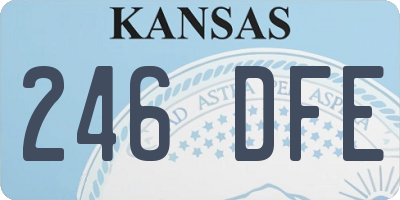 KS license plate 246DFE