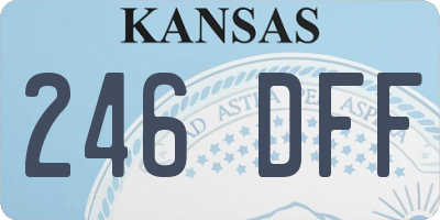 KS license plate 246DFF