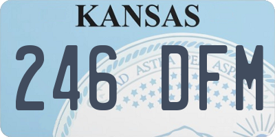 KS license plate 246DFM