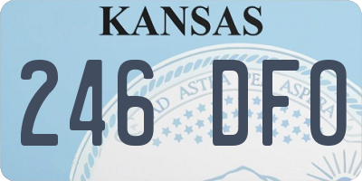 KS license plate 246DFO