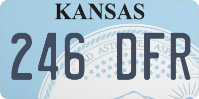 KS license plate 246DFR