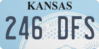 KS license plate 246DFS
