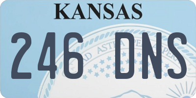 KS license plate 246DNS