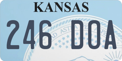 KS license plate 246DOA