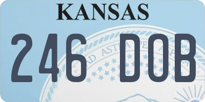 KS license plate 246DOB