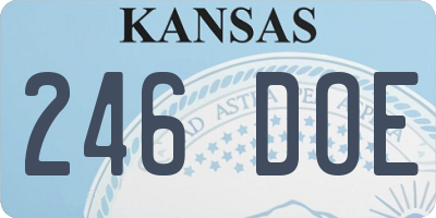 KS license plate 246DOE