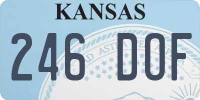KS license plate 246DOF