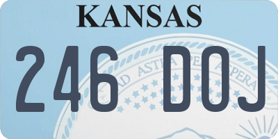 KS license plate 246DOJ
