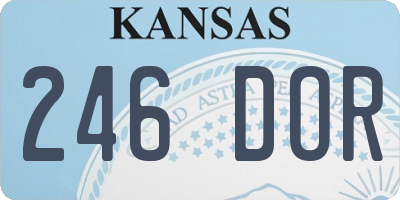 KS license plate 246DOR