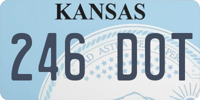 KS license plate 246DOT